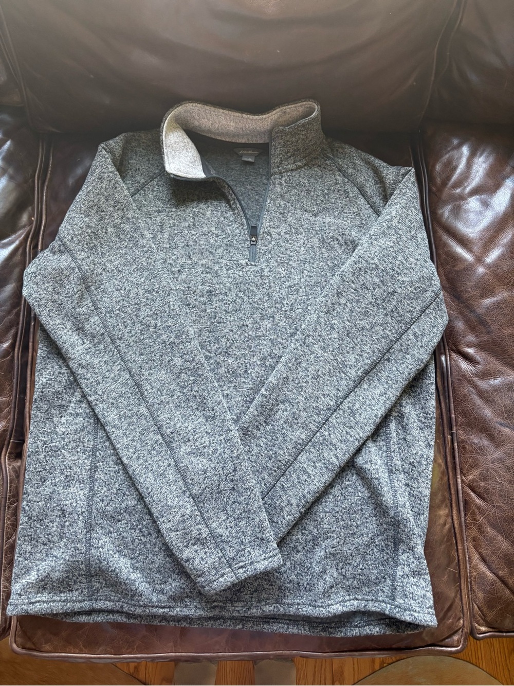 Eddie Bauer Men's Heather Gray Half-Zip Sweater